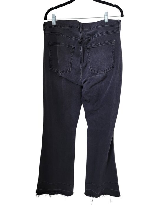 GAP Size 14/32 Washed Black Button Fly Flare Leg Jeans, Raw/Frayed Hem - Picture 4 of 15